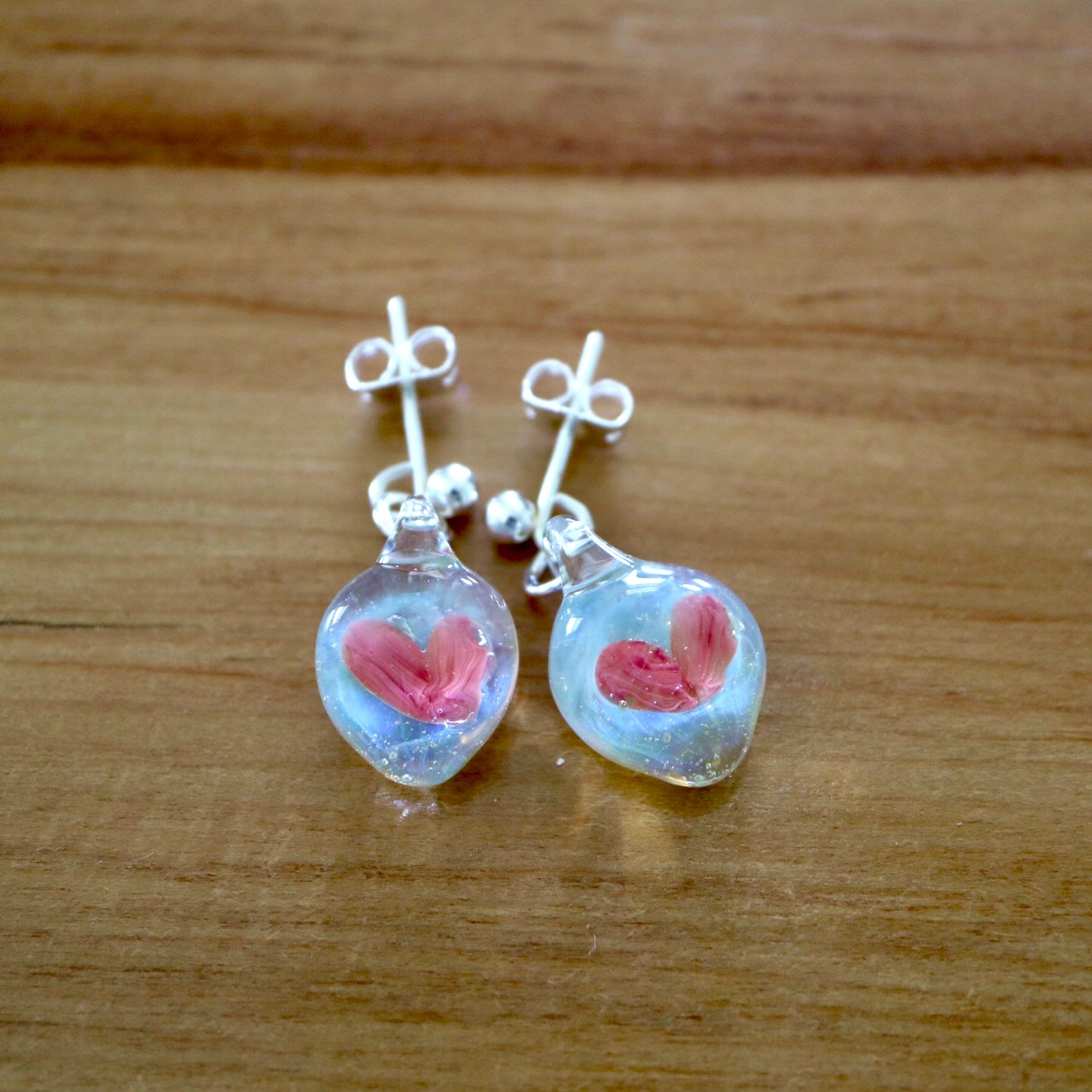 Heart in Glass Studs