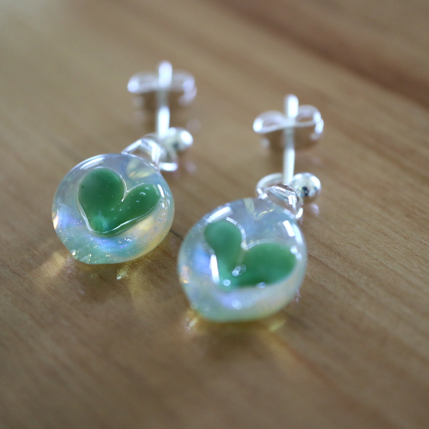 Heart in Glass Studs