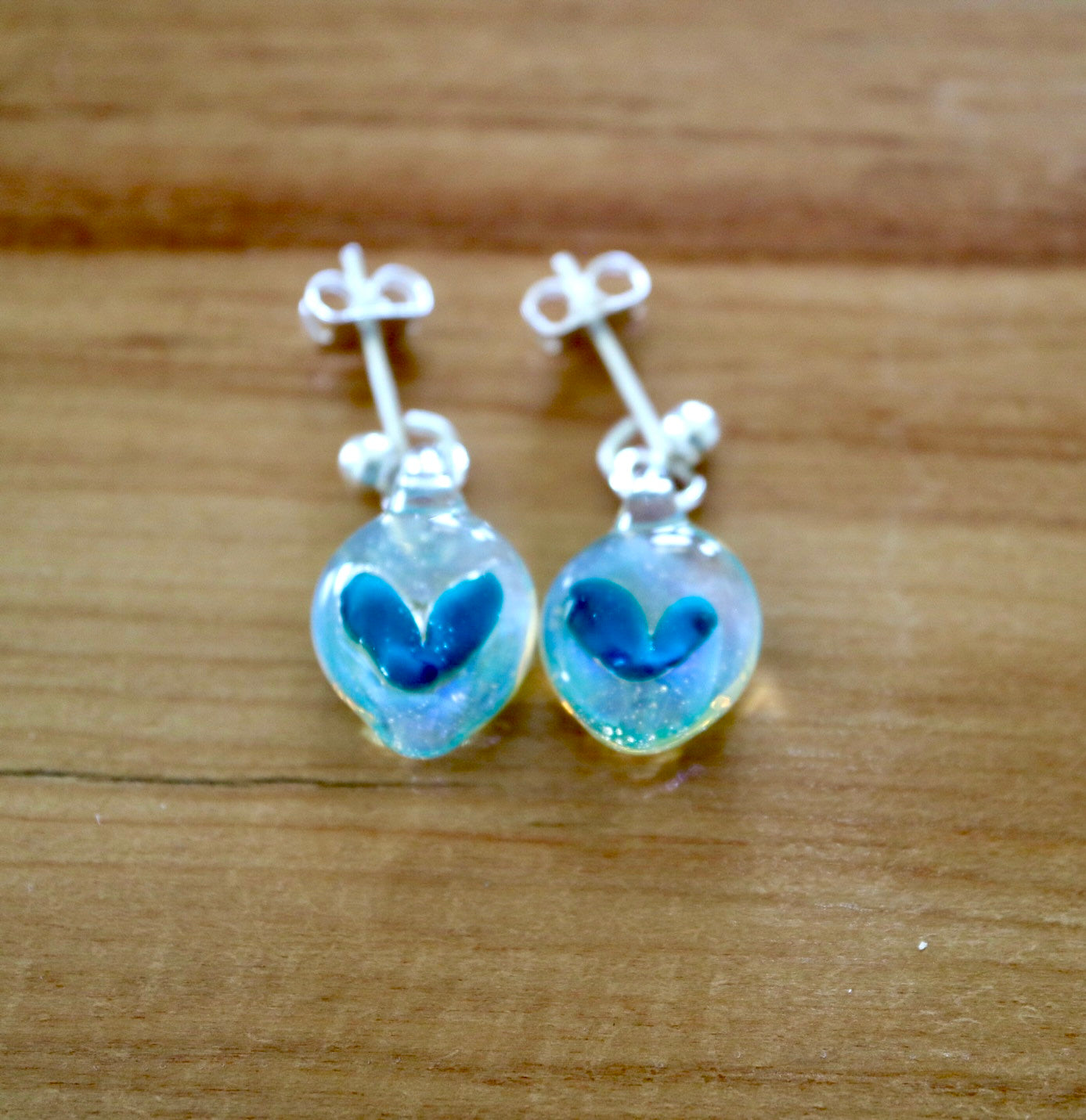 Heart in Glass Studs