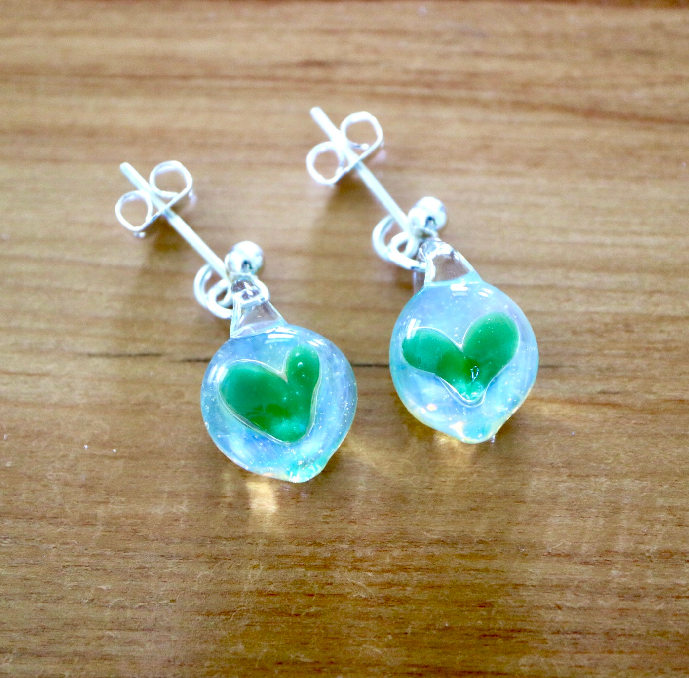 Heart in Glass Studs