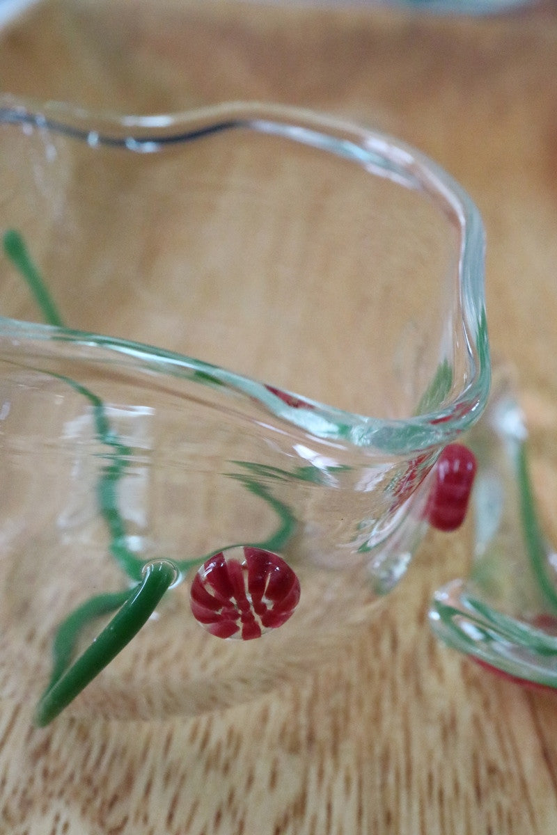 Salt Bowl with a Matching Spoon - Floral