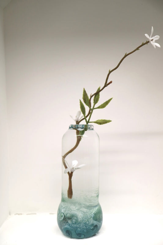 Tall Bud Vase - Decorated with Glass Powders