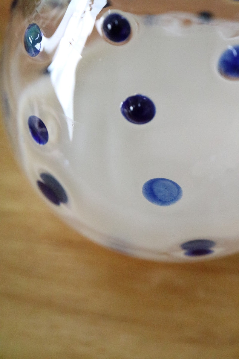 Blue Polka Dot Milk Jug